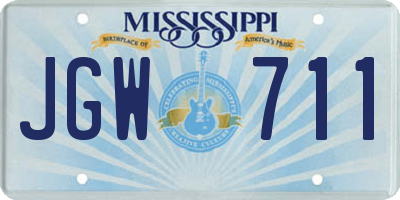MS license plate JGW711