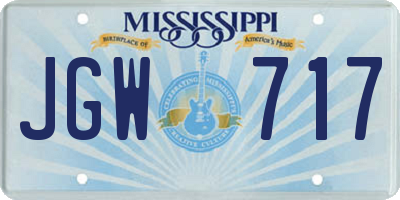 MS license plate JGW717