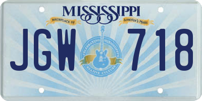 MS license plate JGW718