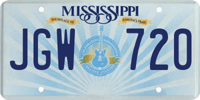 MS license plate JGW720