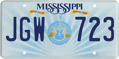 MS license plate JGW723