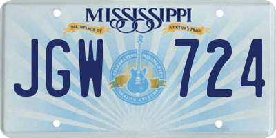 MS license plate JGW724