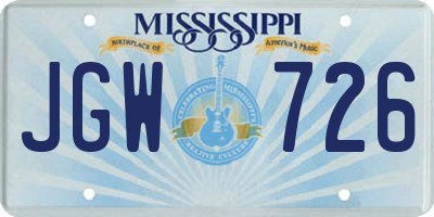 MS license plate JGW726