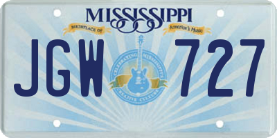 MS license plate JGW727