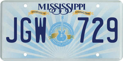 MS license plate JGW729