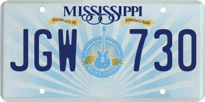 MS license plate JGW730
