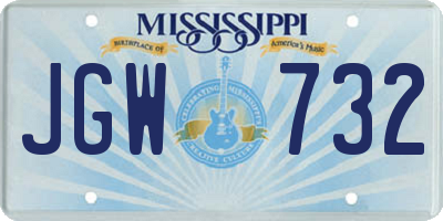 MS license plate JGW732