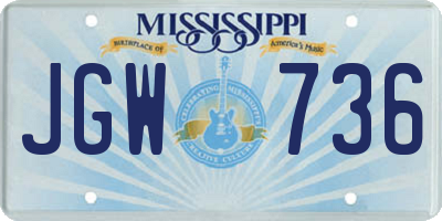 MS license plate JGW736