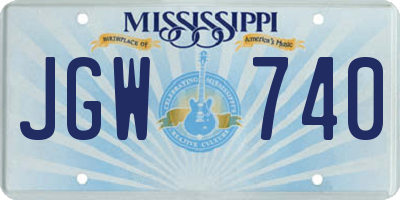 MS license plate JGW740