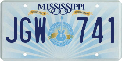MS license plate JGW741