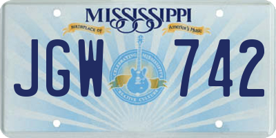MS license plate JGW742