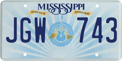 MS license plate JGW743