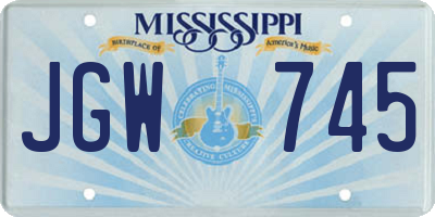 MS license plate JGW745