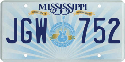 MS license plate JGW752