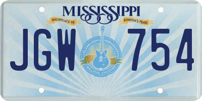 MS license plate JGW754
