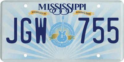 MS license plate JGW755