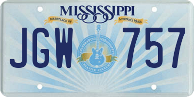 MS license plate JGW757