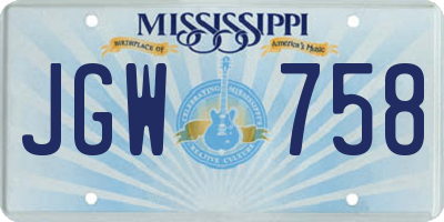 MS license plate JGW758