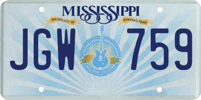 MS license plate JGW759