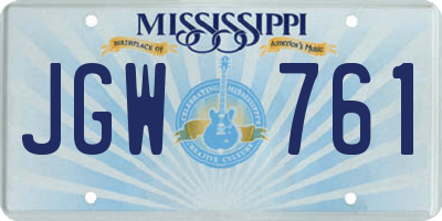 MS license plate JGW761