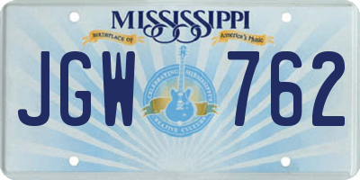MS license plate JGW762