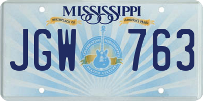 MS license plate JGW763