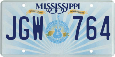 MS license plate JGW764