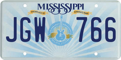 MS license plate JGW766