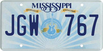 MS license plate JGW767