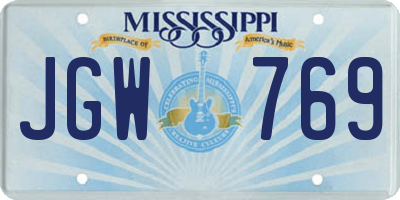 MS license plate JGW769
