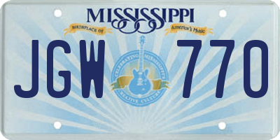 MS license plate JGW770