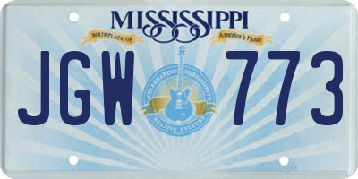 MS license plate JGW773