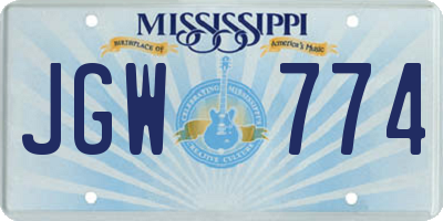MS license plate JGW774
