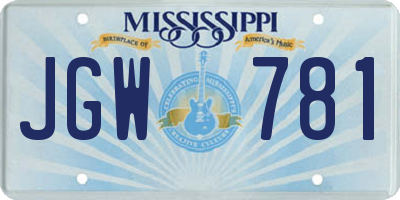MS license plate JGW781