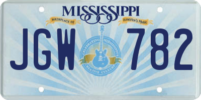 MS license plate JGW782