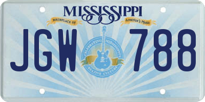 MS license plate JGW788