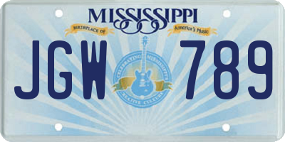 MS license plate JGW789