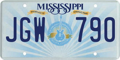MS license plate JGW790