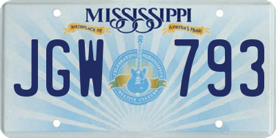 MS license plate JGW793