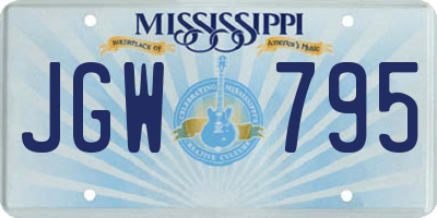 MS license plate JGW795