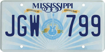 MS license plate JGW799