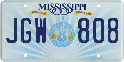 MS license plate JGW808