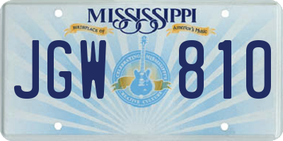 MS license plate JGW810
