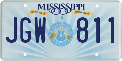MS license plate JGW811