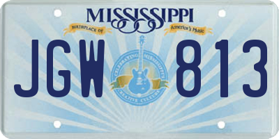 MS license plate JGW813