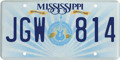 MS license plate JGW814