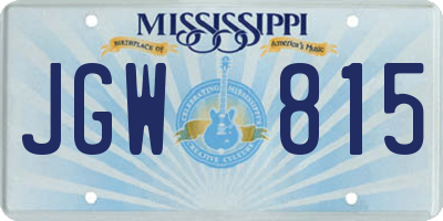 MS license plate JGW815