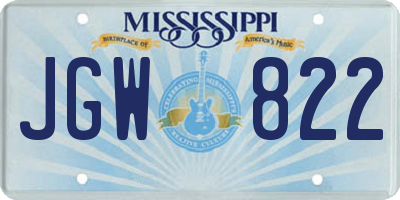 MS license plate JGW822
