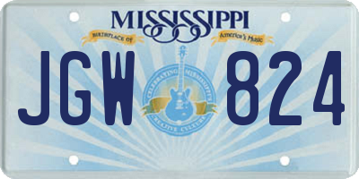 MS license plate JGW824