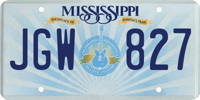 MS license plate JGW827